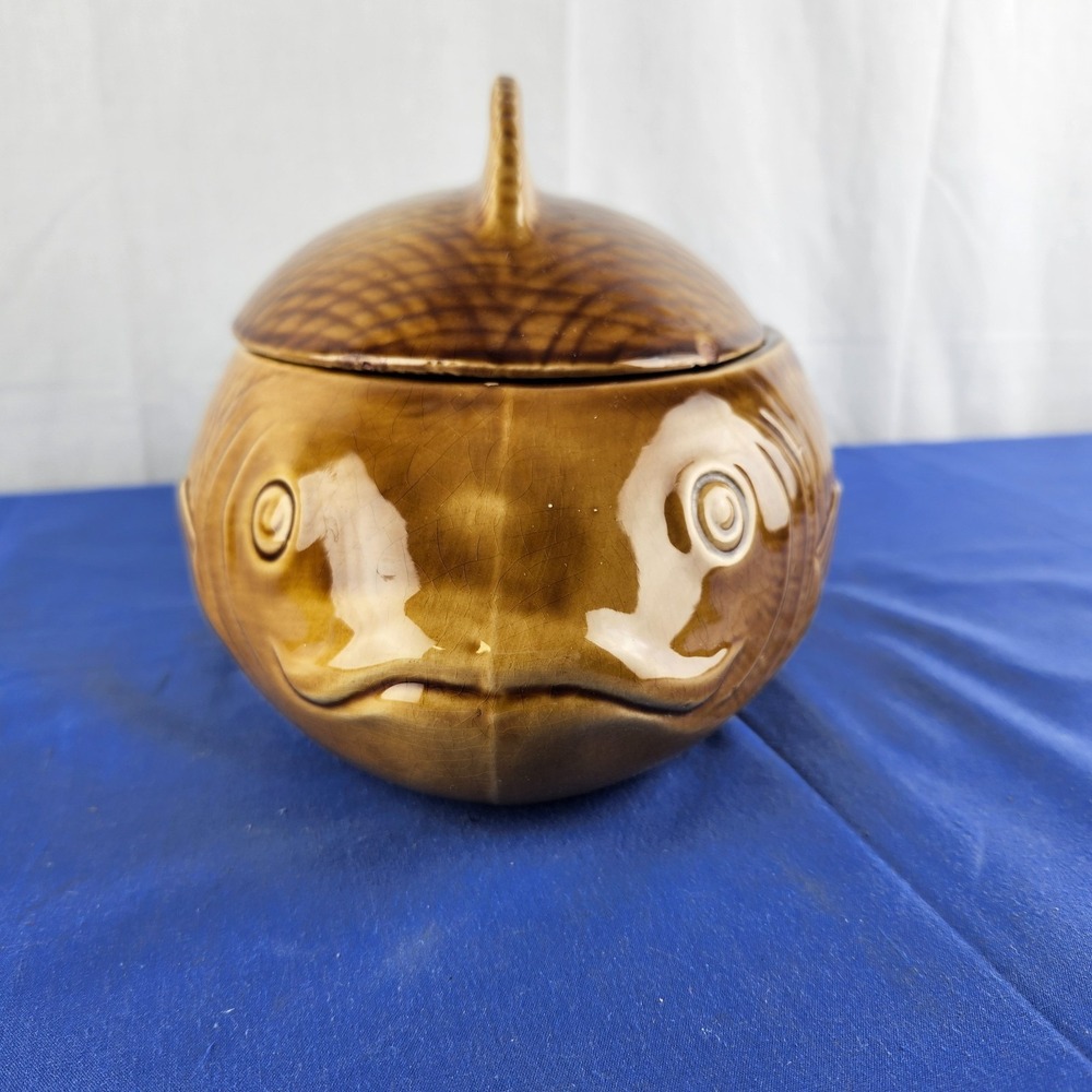 Vintage Majolica Sarreguemines France Service Fish‎ Tureen - 1950s - S - Picture 2 of 13